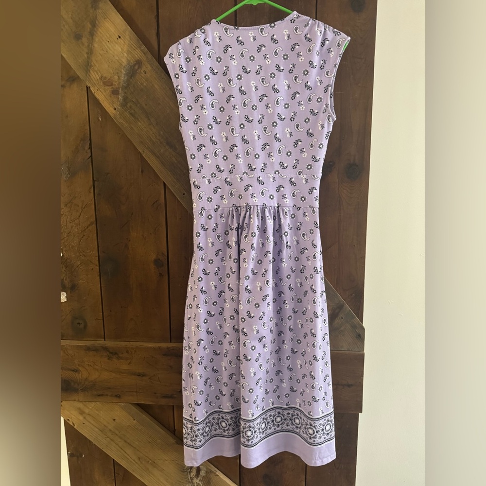 Lands' End Lavender Patterned Midi Dress - Picture 2 of 4
